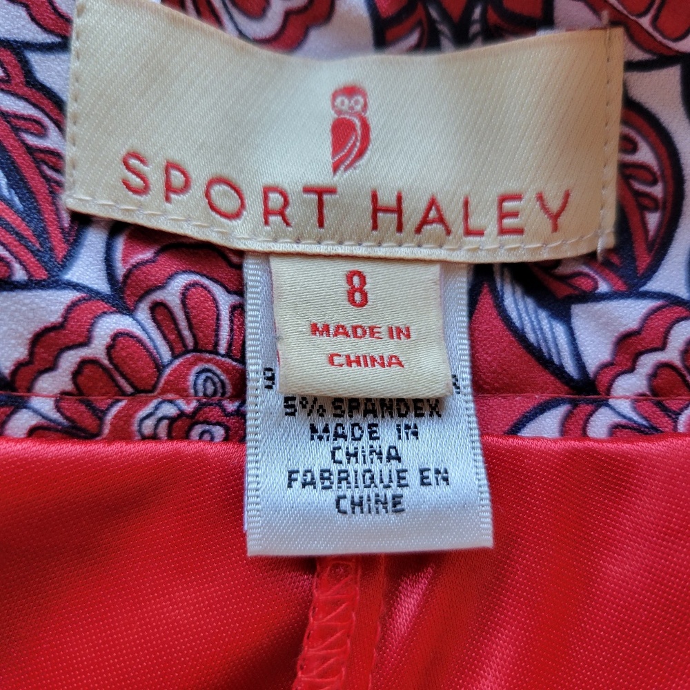 Sport Haley Golf Tennis Athletic Skort Women's Sz 8 Red Navy Poly Blend Zipper - Picture 13 of 15
